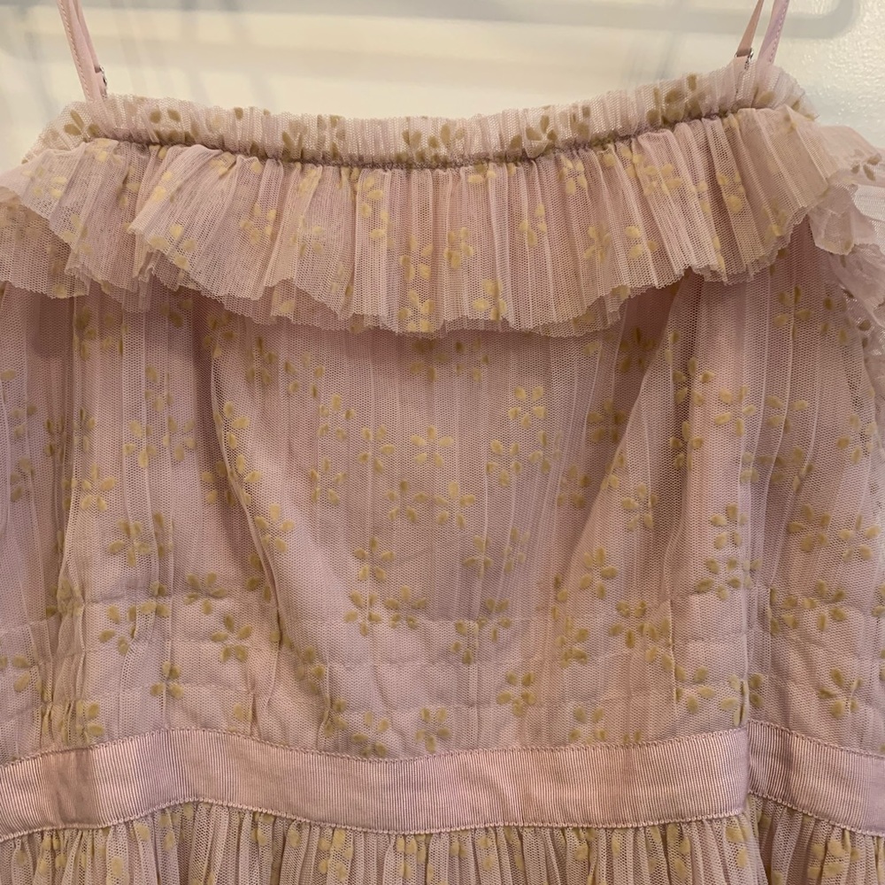 NWT J.Crew Ruffly tulle dress Ashen Clay Size 8